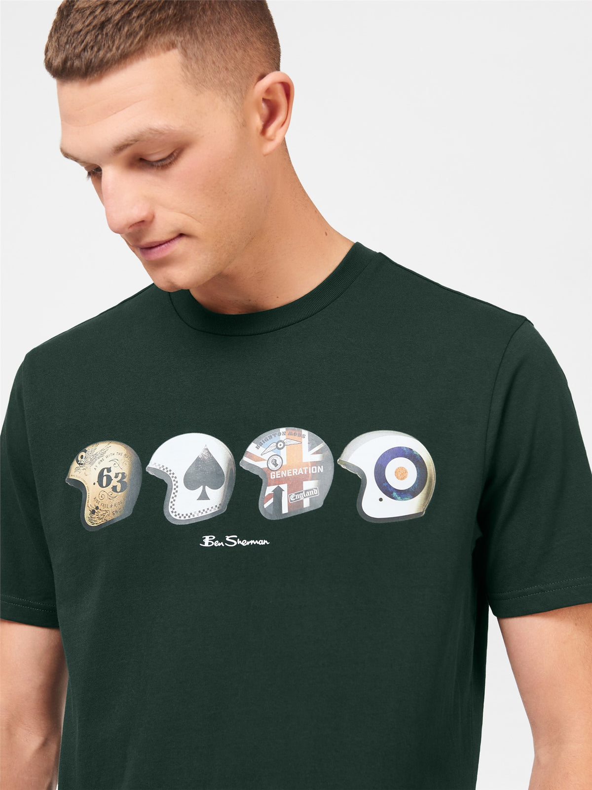 Scooter Helmet Print T-Shirt