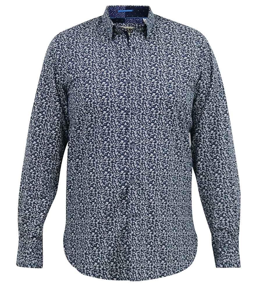 Larry' Small Floral Print Long Sleeve Shirt