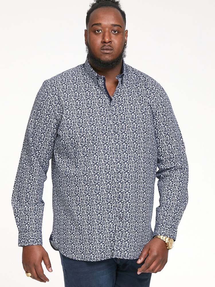 'Larry' Small Floral Print Long Sleeve Shirt