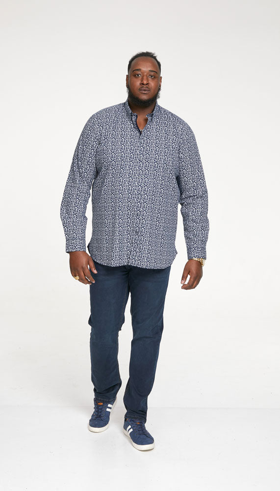 'Larry' Small Floral Print Long Sleeve Shirt