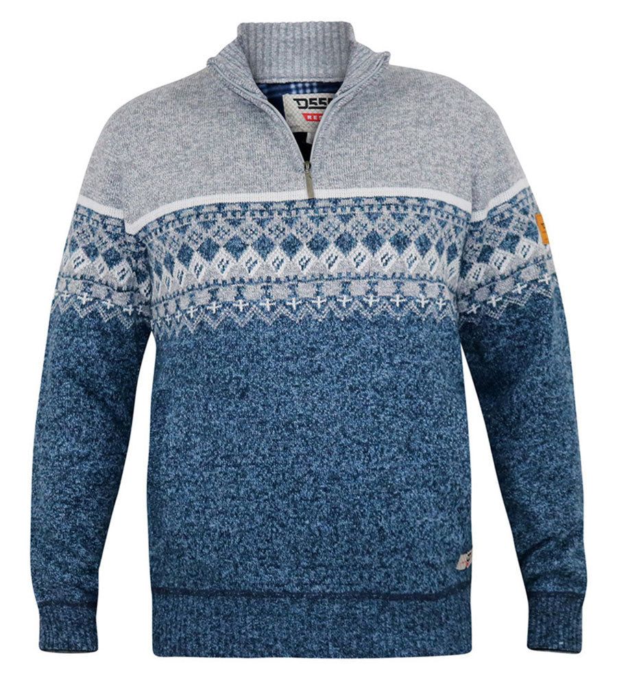 Ruddington' Fairisle Knit 1/4 Zip Jumper