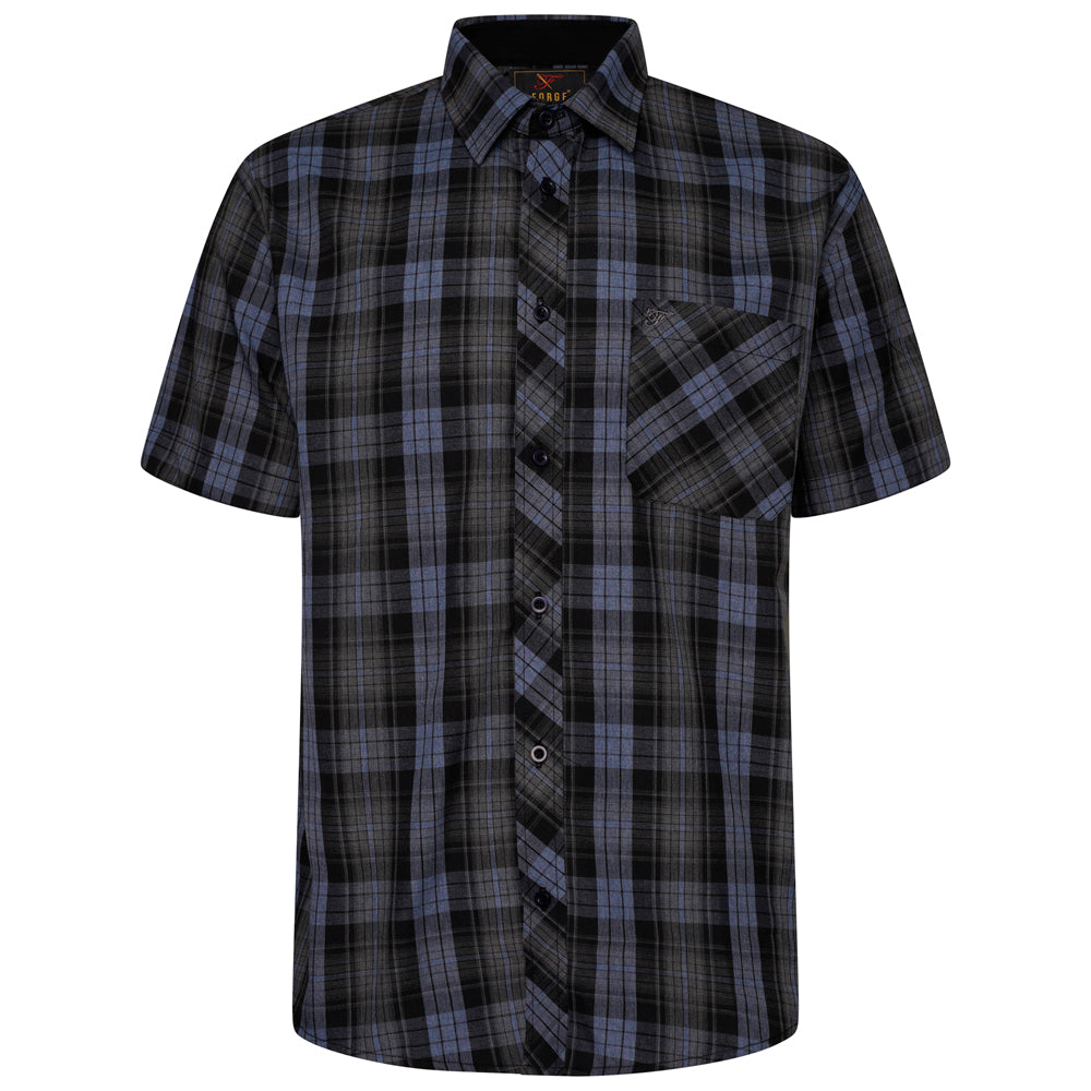 Charcoal Multi Check Short Sleeve Shirt
