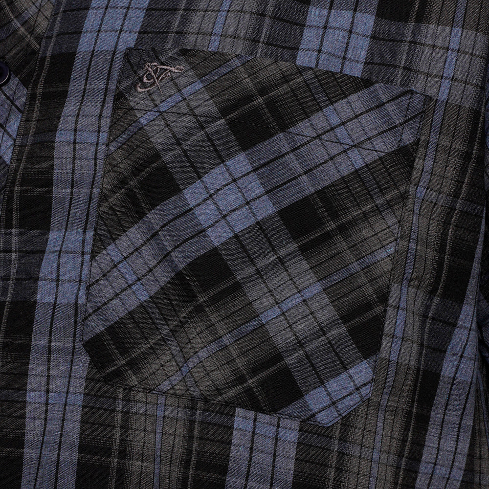Charcoal Multi Check Short Sleeve Shirt