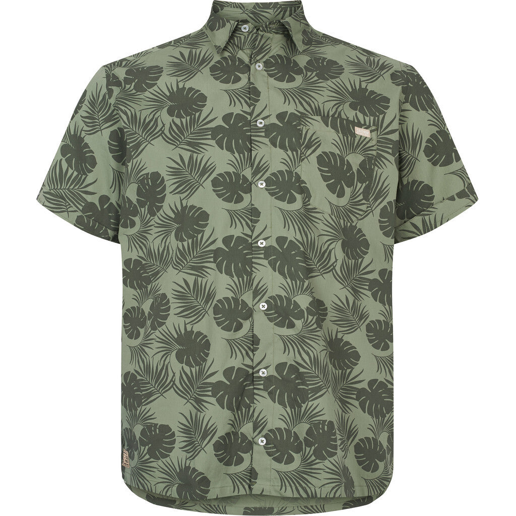 All-over Leaf Print Short Sleeve Shirt