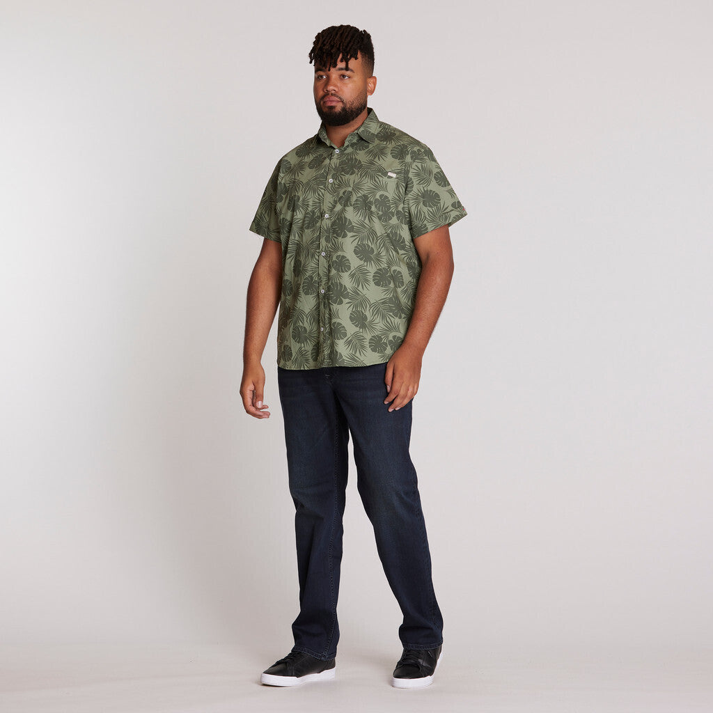 All-over Leaf Print Short Sleeve Shirt