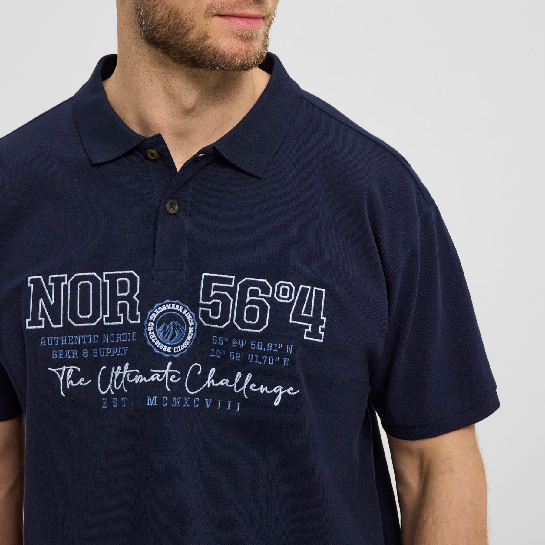 Embroidered Print Polo Shirt