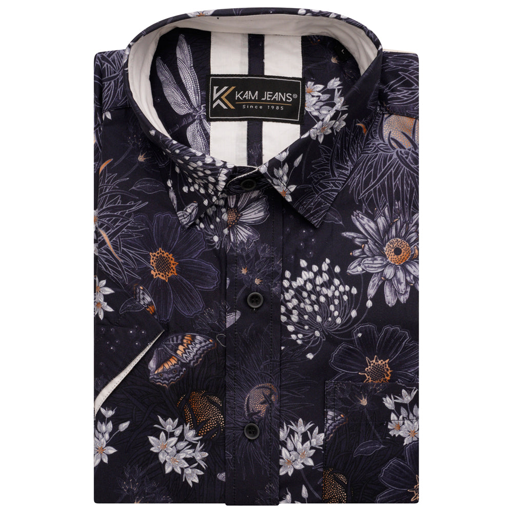 Dragonfly Print Short Sleeve Shirt