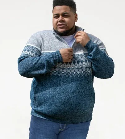 Ruddington' Fairisle Knit 1/4 Zip Jumper