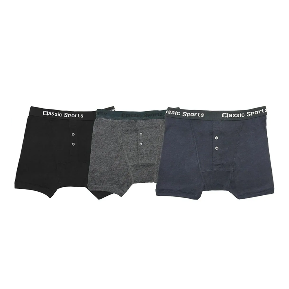 Classic Sports Plain 3 Pack Boxers