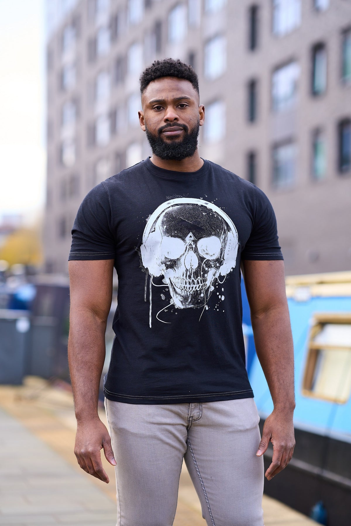 Skull Headphones Printed T-Shirt