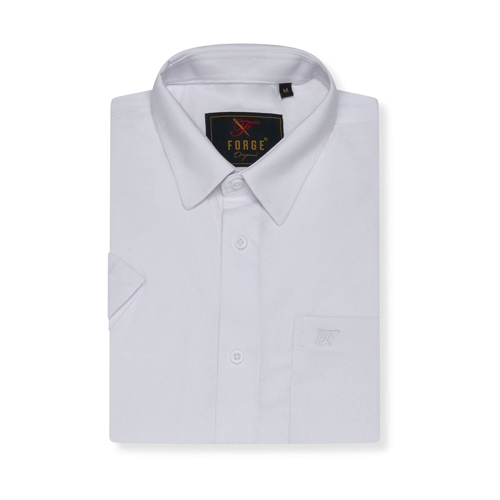 Plain Textured Short Sleeve Shirt