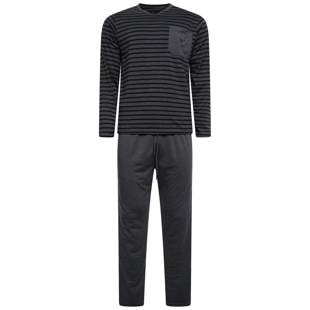 Long Sleeve Striped Tee Loungewear Set