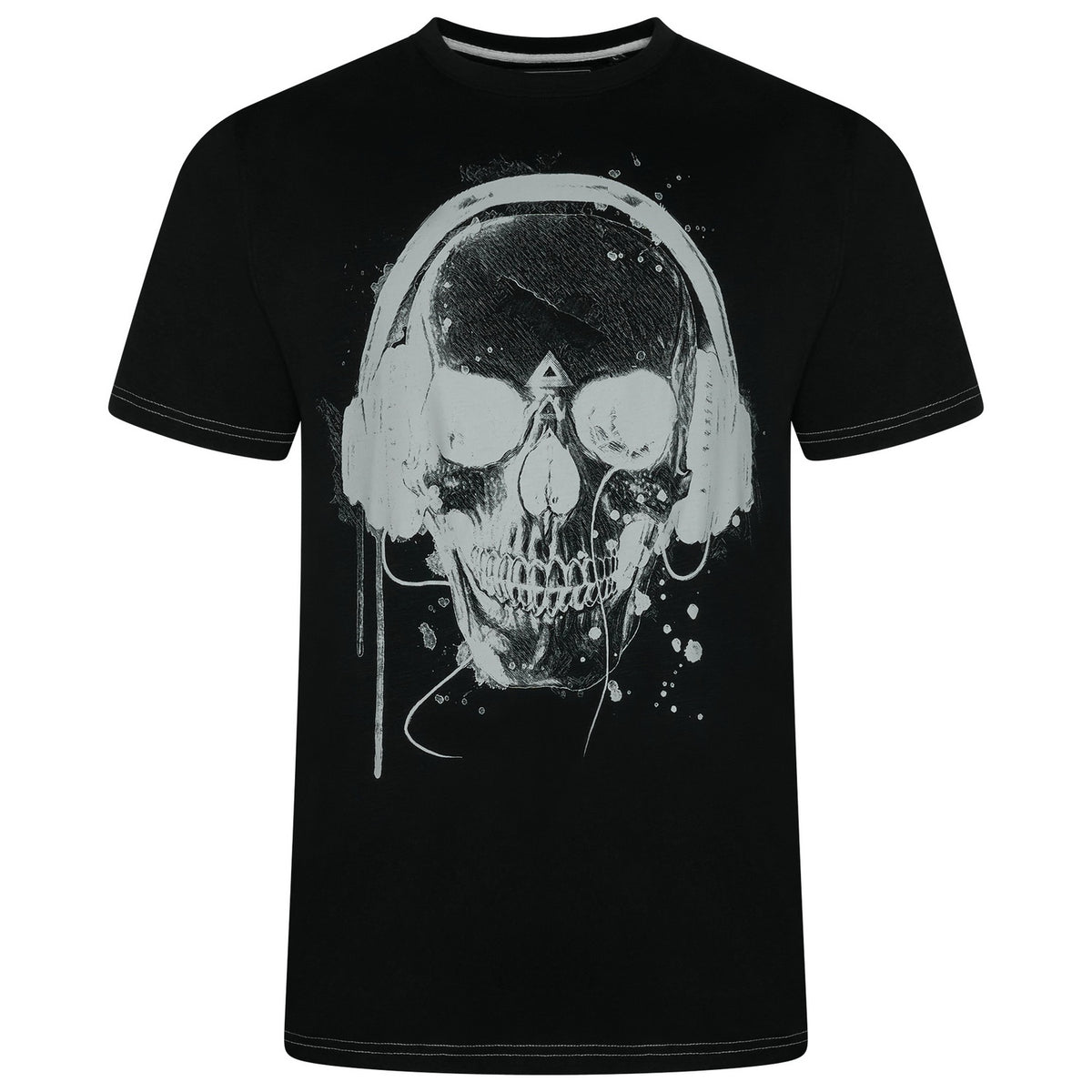 Skull Headphones Printed T-Shirt
