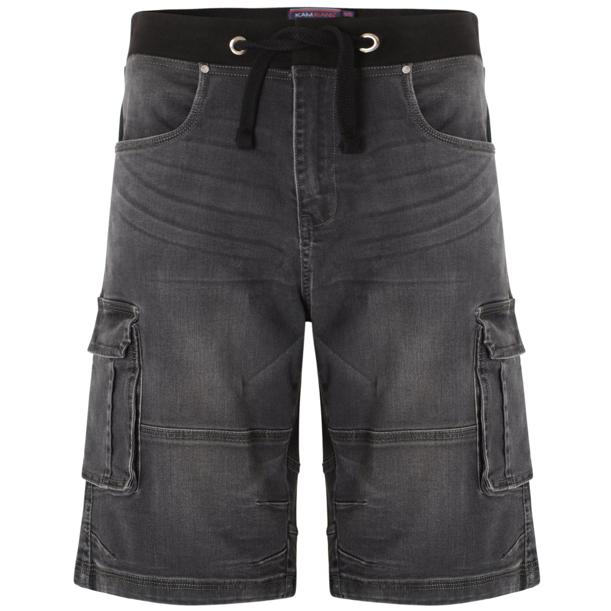 Dito Elastic Waist Denim Cargo Shorts