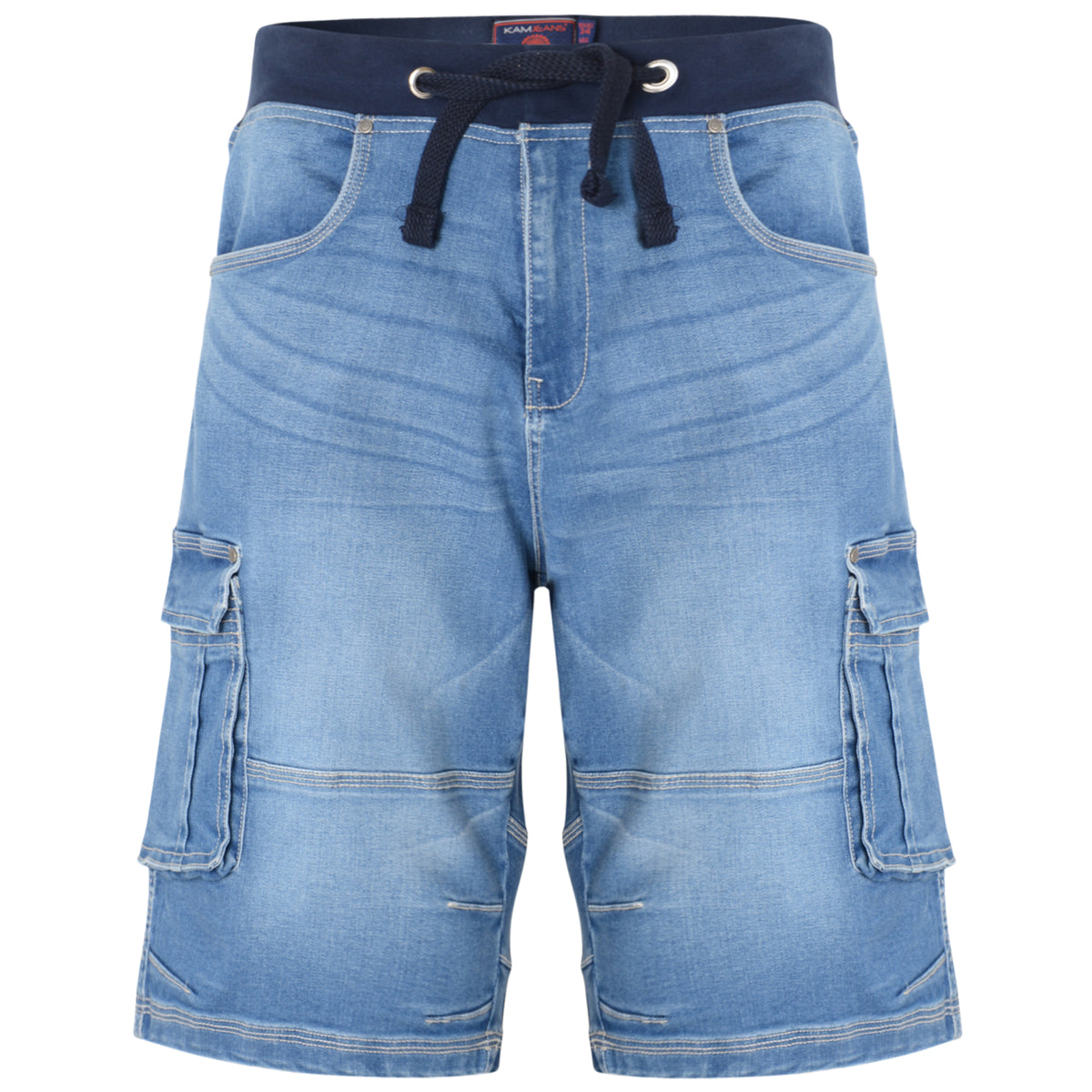 Dito Elastic Waist Denim Cargo Shorts