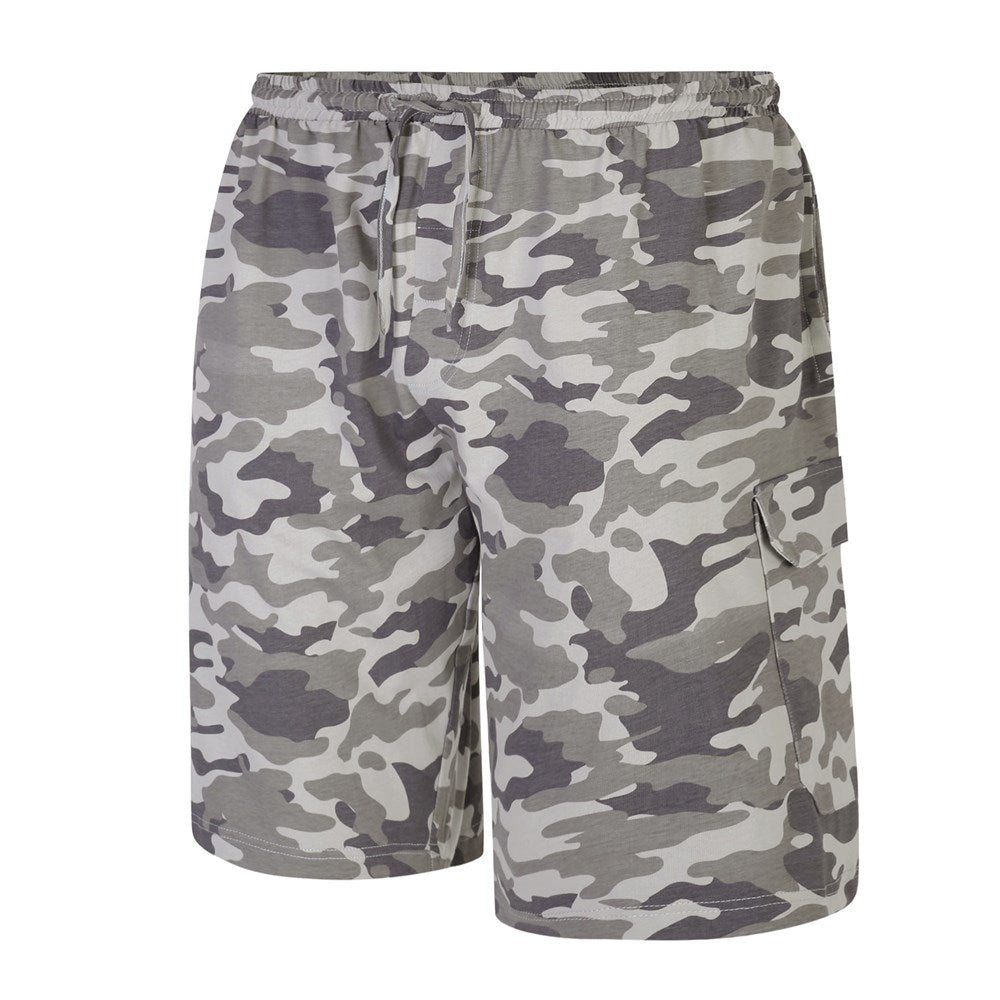 Camouflage Jersey Cargo Shorts