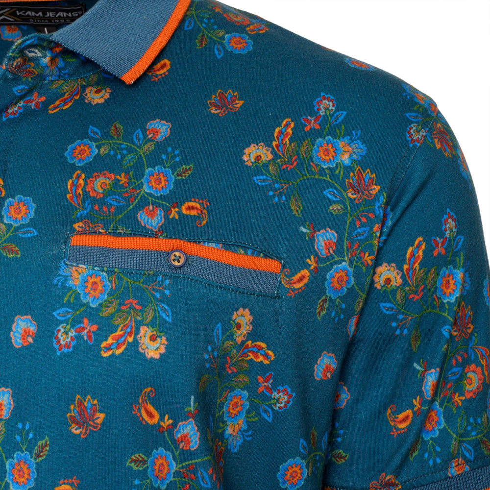 Floral Print Polo Shirt