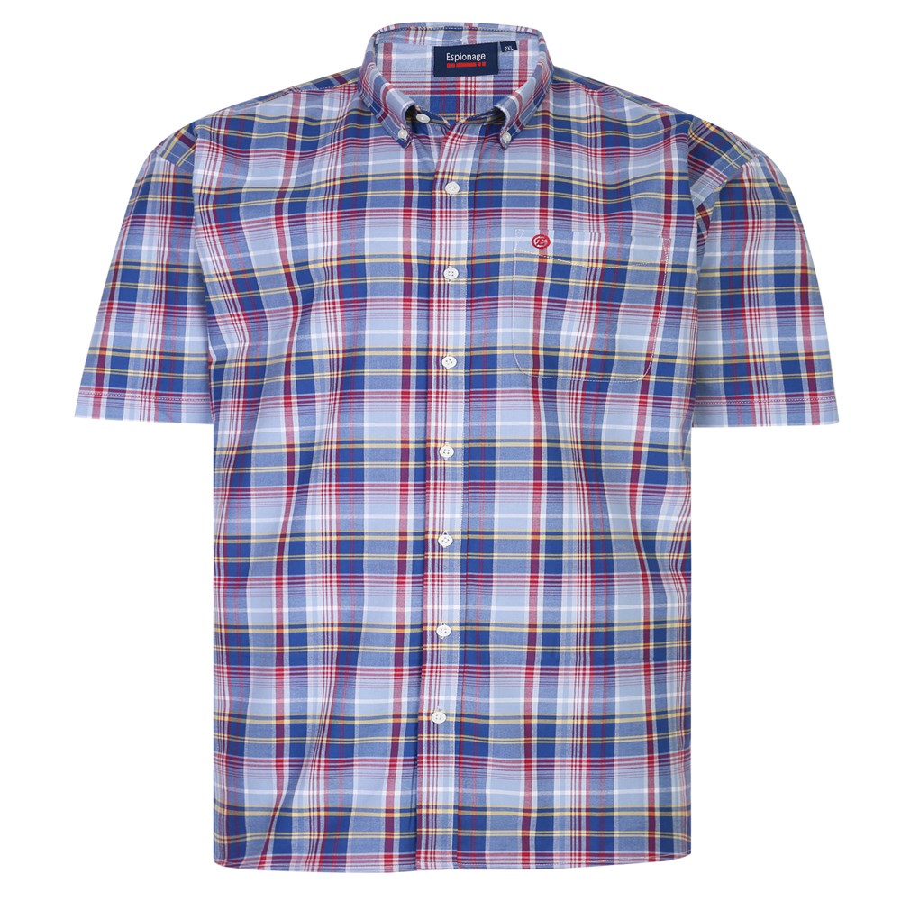 Blue Multi Check Short Sleeve Shirt