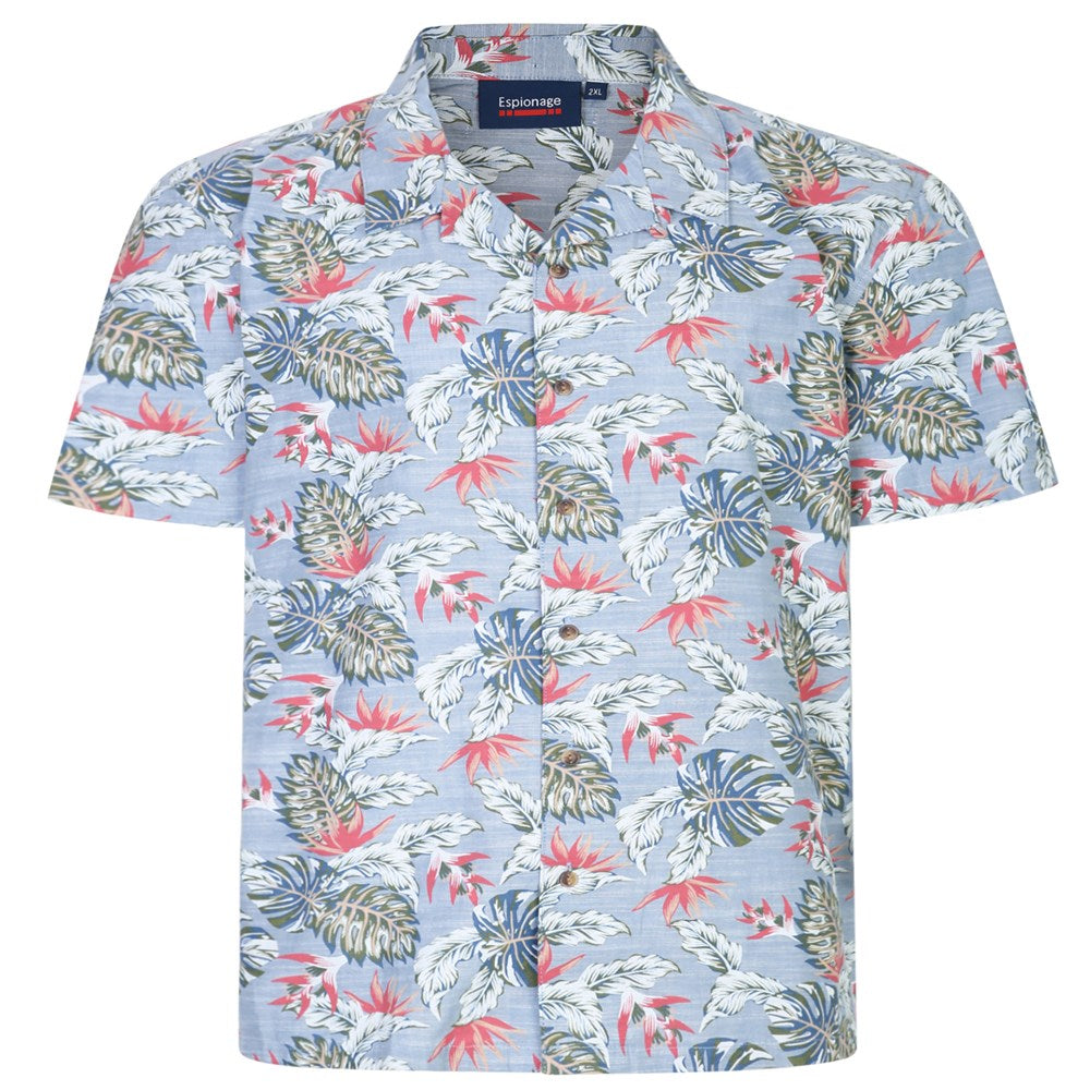 Leaf Print Short Sleeve Shirt