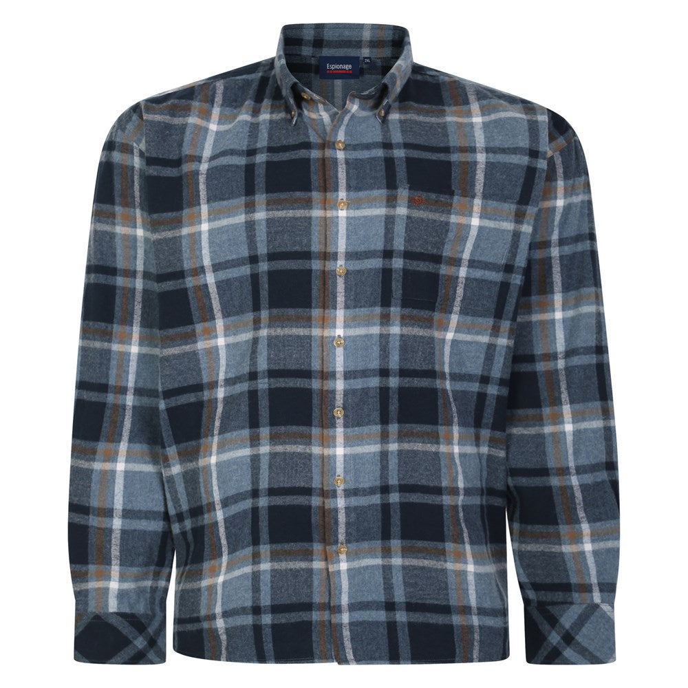 Brushed Check Long Sleeve Shirt - Airforce