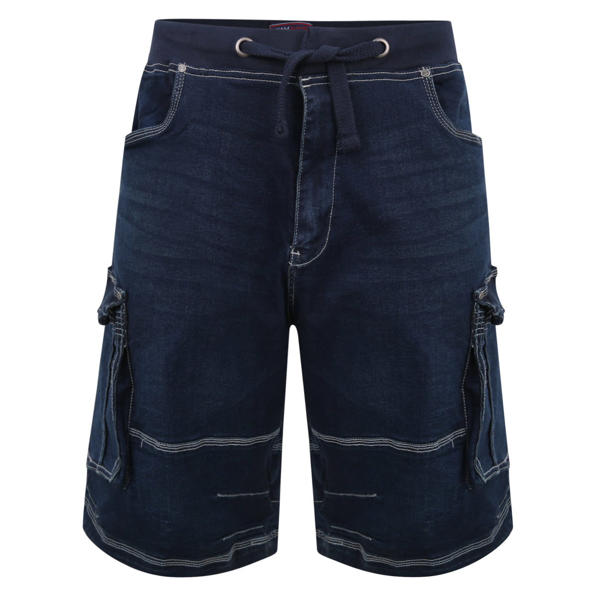 Dito Elastic Waist Denim Cargo Shorts