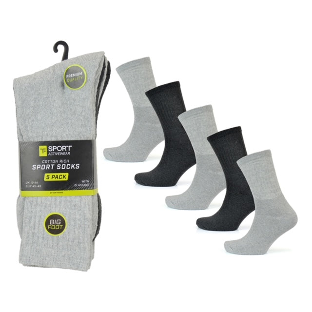 5 Pack Cotton Rich Sports Socks