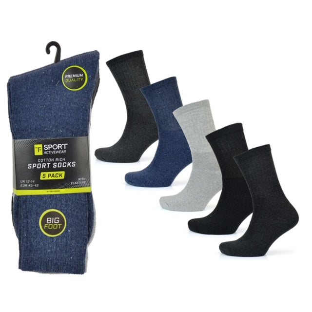 5 Pack Cotton Rich Sports Socks