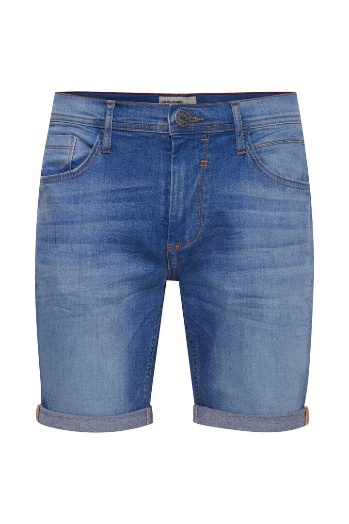 Stretch Denim Distress Look Shorts