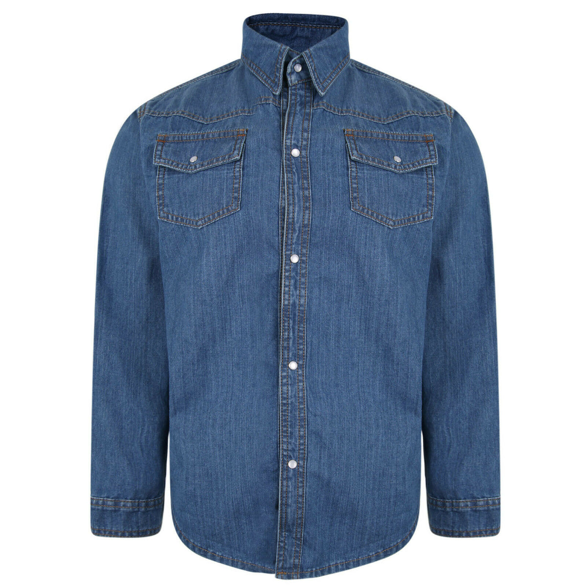 Tall Fit Western Style Denim Shirt