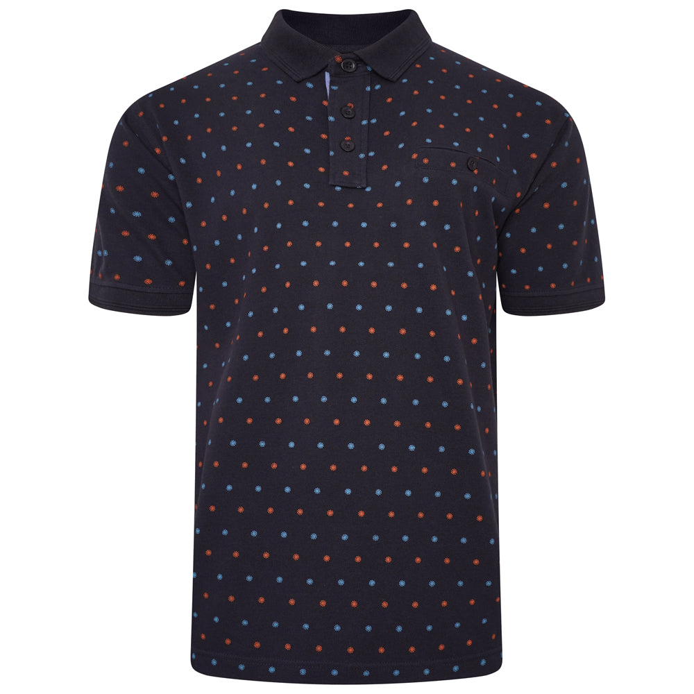 All Over Circle Print Polo Shirt