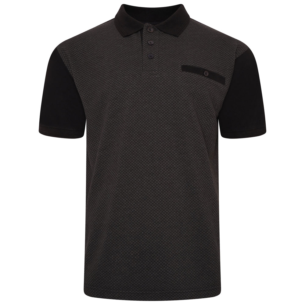 Diamond Print Polo Shirt