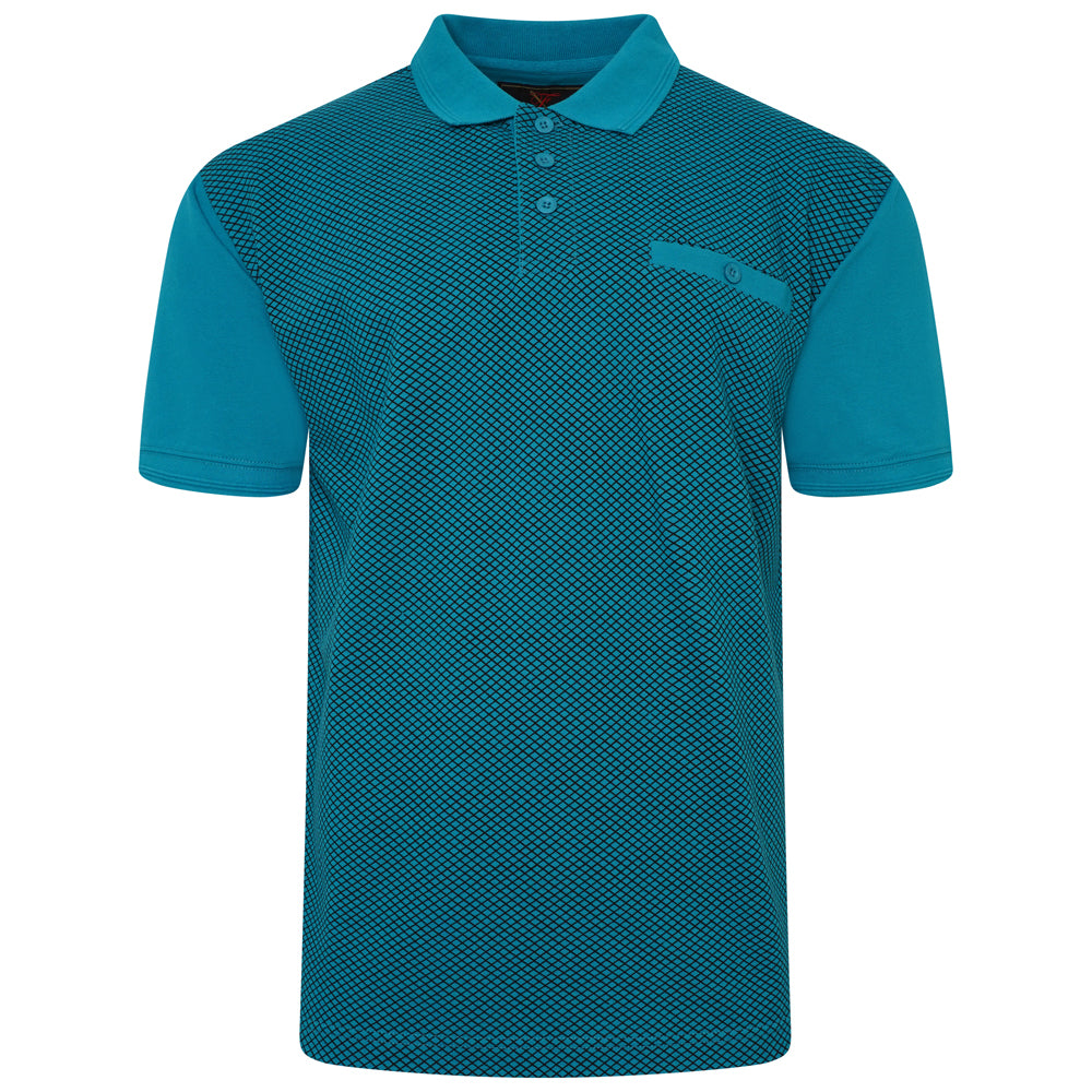 Diamond Print Polo Shirt
