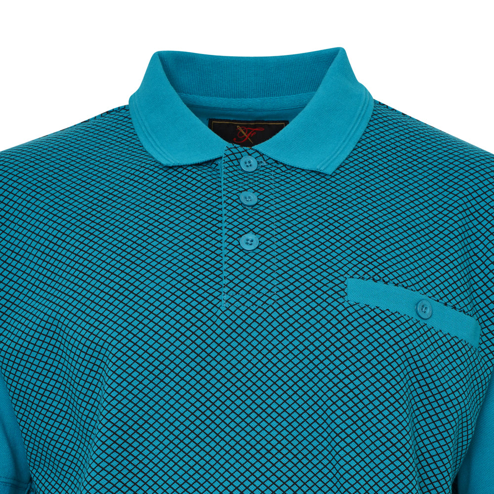 Diamond Print Polo Shirt