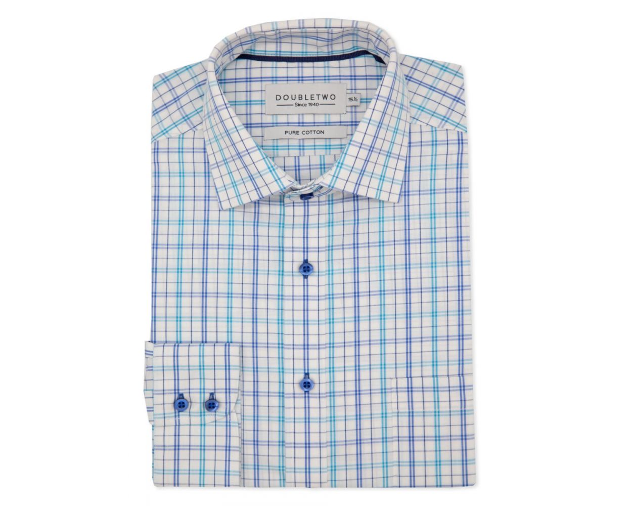 Blue Cross Check Long Sleeve Shirt