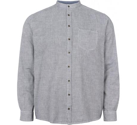 Grandad Collar Long Sleeve Stripe Shirt