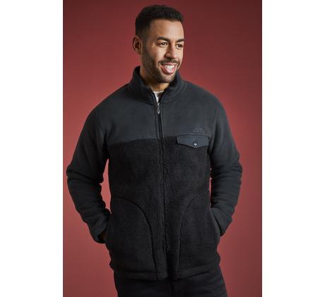 Clanton Recycled Full Zip Panelled Borg Fleece