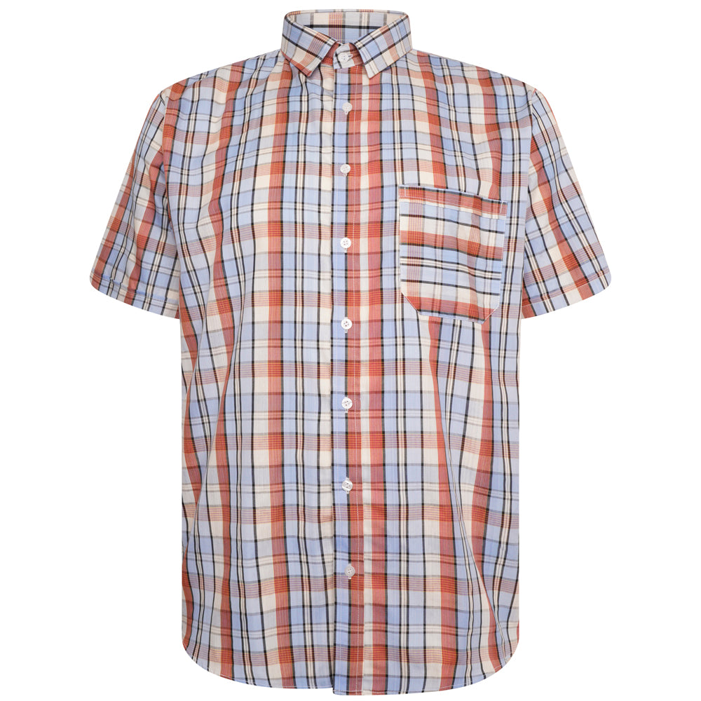 White Sky & Mustard Check Short Sleeve Shirt