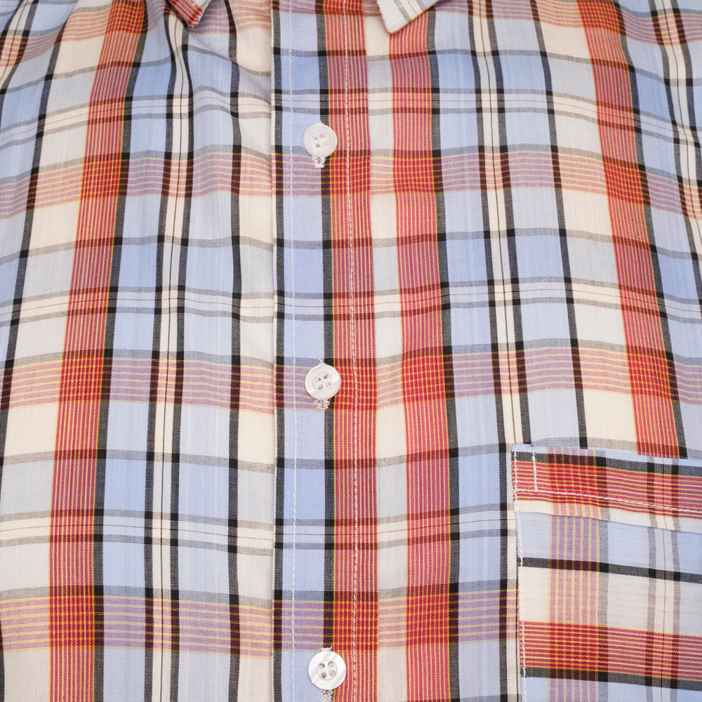 White Sky & Mustard Check Short Sleeve Shirt