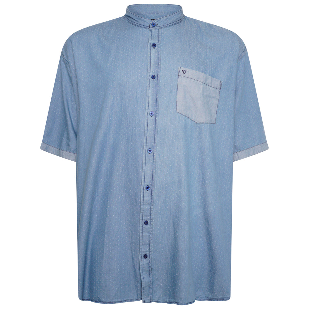 Grandad Collar Chambray Shirt