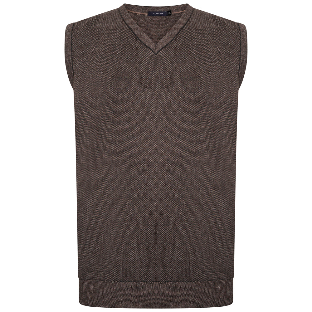 V Neck Textured Sleeveless Pullover