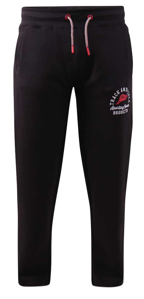 Chilworth Embroidered Logo Open Hem Joggers - Black