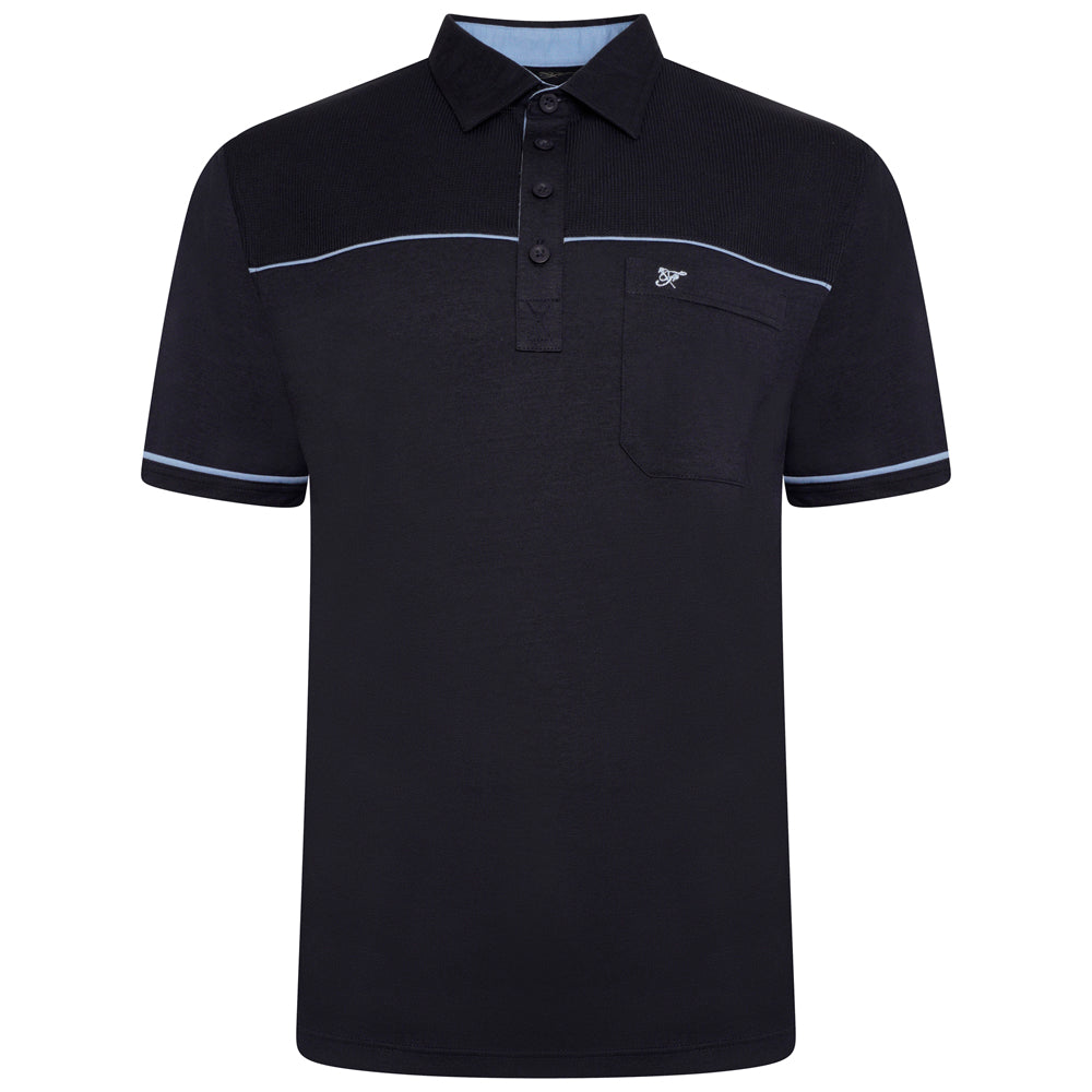 Textured Panel Polo Shirt