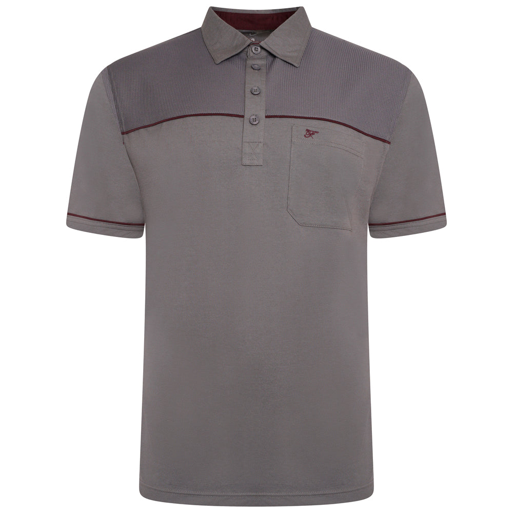 Textured Panel Polo Shirt