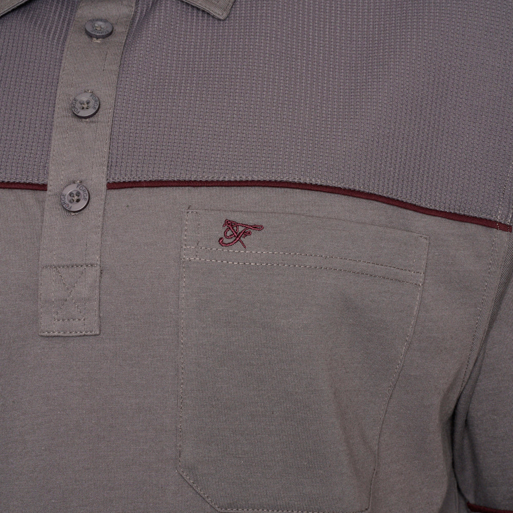 Textured Panel Polo Shirt