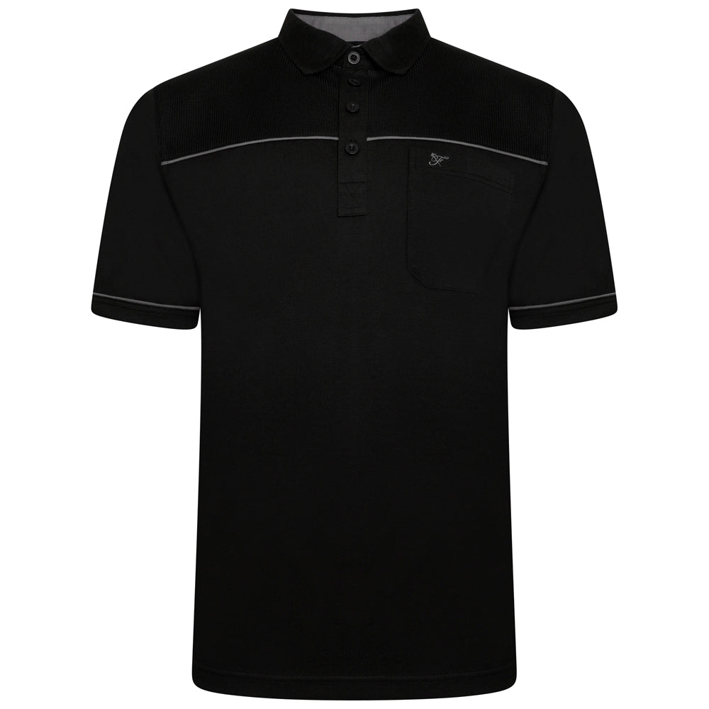 Textured Panel Polo Shirt