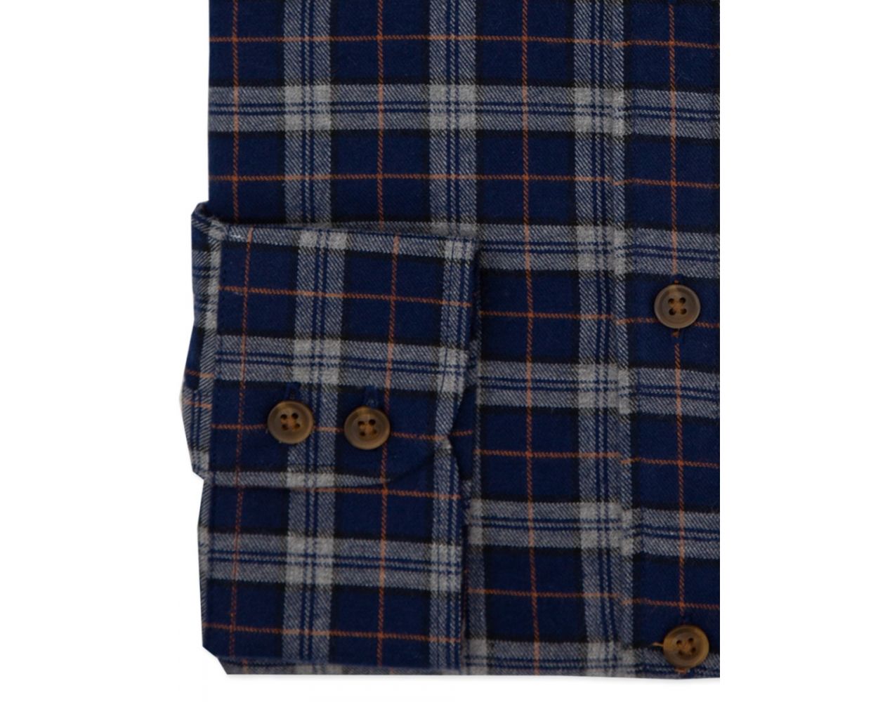 Grey & Navy Twill Check Long Sleeve Shirt