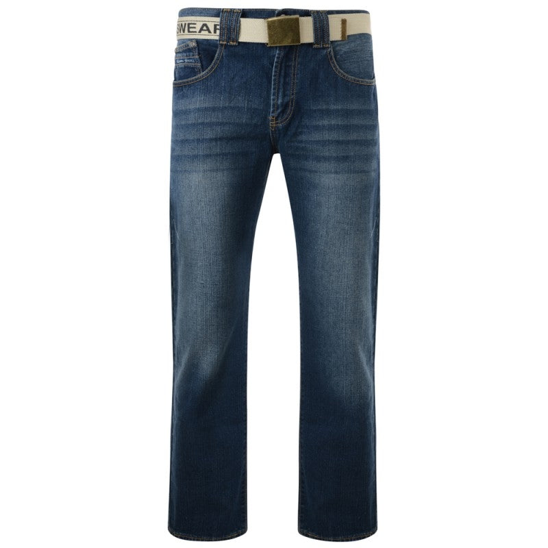 Regular Fit Belted Jeans