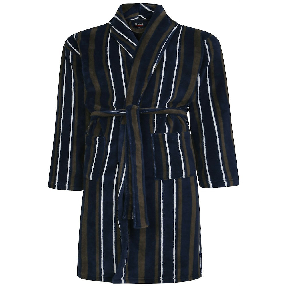 Striped Fleece Dressing Gown