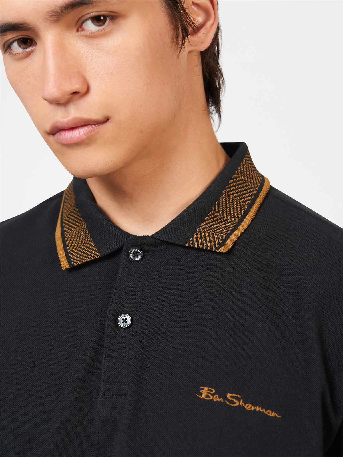 Herringbone Collar Polo Shirt