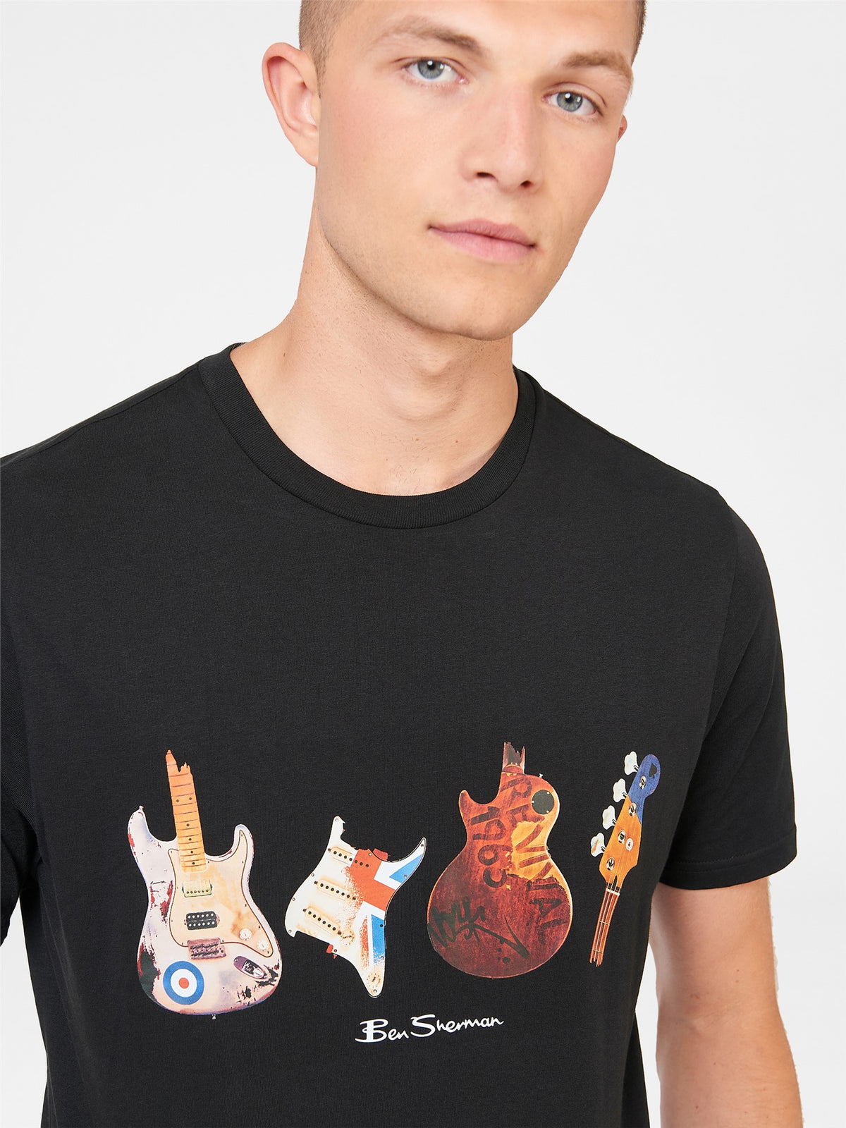 Smashed Guitar Print T-Shirt